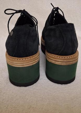 Натуральные замшевые туфли оксфорды на платформе d'buzz p.38-39 стелька 25 см4 фото