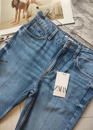 Прямые джинсы с высокой посадкой zara, 32, 36р, оригинал8 фото
