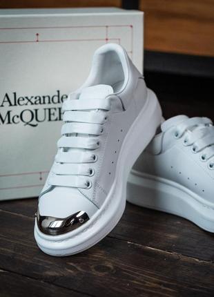 Кросівки alexander mcqueen white metal кросівки1 фото