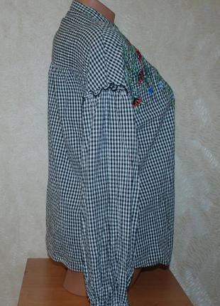 Блуза принтованая бренда debenhams с элементами вышивки 
  / 100% хлопок жатка/свободный крой/9 фото
