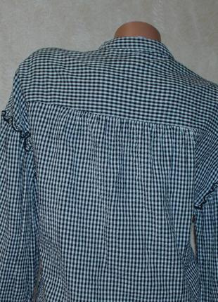 Блуза принтованая бренда debenhams с элементами вышивки 
  / 100% хлопок жатка/свободный крой/10 фото