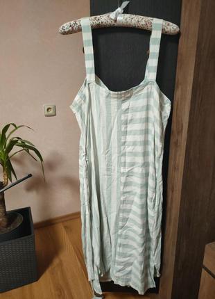 Льняное платье с пояском10 фото