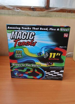 Светящийся авто трек magic track конструктор со светом гоночная трасса4 фото