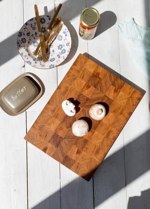 Торцевая разделочная доска из дуба размером 30х40х4 см