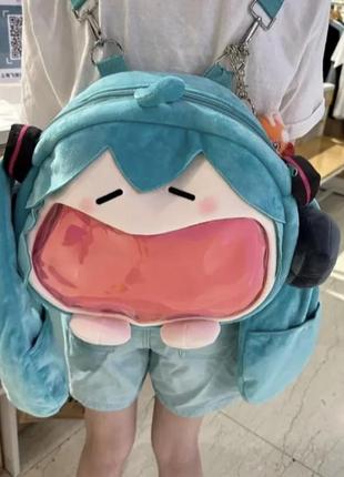 Эксклюзивный рюкзак аниме хацуне мику с наушниками2 фото