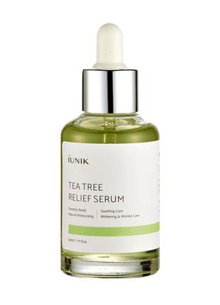 Сироватка з чайним деревом для проблемної шкіри iunik tea tree relief serum, 50 мл