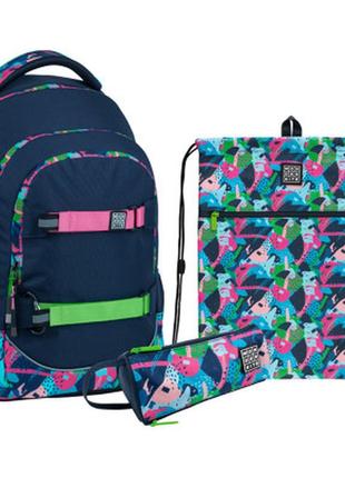 Набір kite рюкзак+ пенал+ сумка д/взуття №set_wk22-727м-1 bright