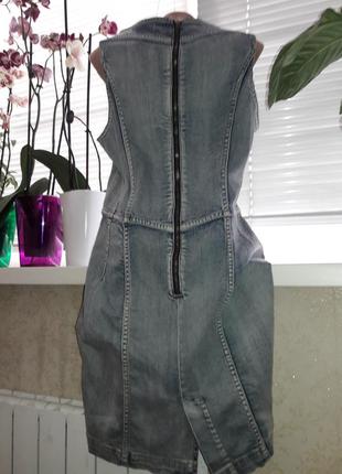 Коттоновый джинсовый сарафан платье2 фото