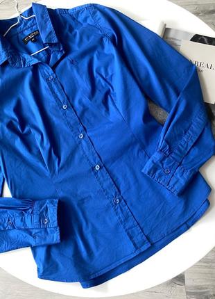 Linea  синя сорочка по фігурі бавовна рубашка2 фото