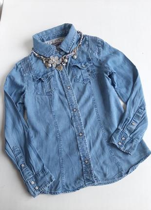 Джинсова сорочка на дівчинку 8-10років / рубашка блуза1 фото
