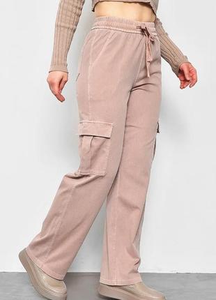 Актуальні зручні прямі жіночі штани карго штани-карго широкі жіночі штани на резинці жіночі карго демісезонні штани труби8 фото