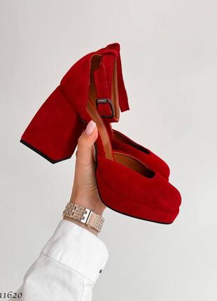 Красные замшевые босоножки /туфли6 фото