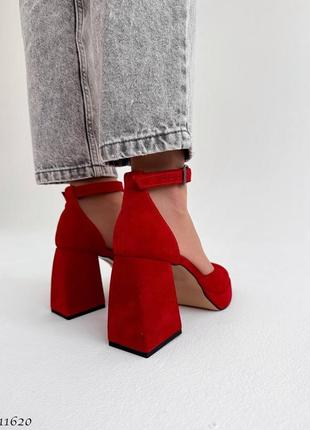 Красные замшевые босоножки /туфли9 фото