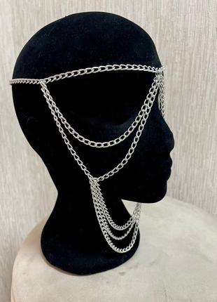 Маска из цепей, никаб, бурга, body chain, маска на лице