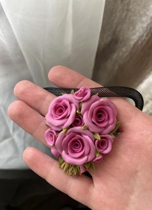 Кулон чокер колье розовые розы2 фото