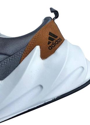 🦈последние размеры!  мужские кроссовки adidas shark темно-серые коричневые вставки |  адидас шарк весенний 40 41 42 435 фото