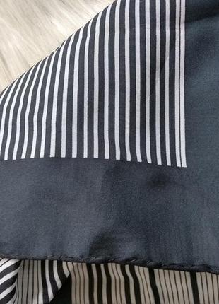 Платок  косынка. винтаж брендовый gim renoir черно-белый,геометрический принт6 фото