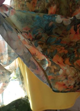 Шифонова сукня, в квіти4 фото