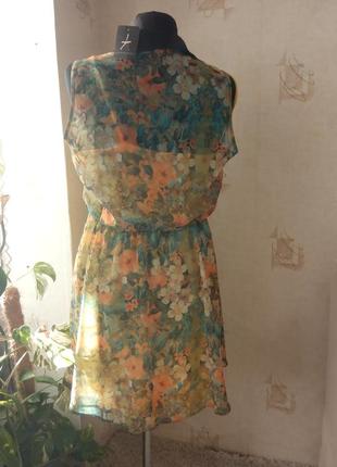 Шифоновое платье, в цветы6 фото