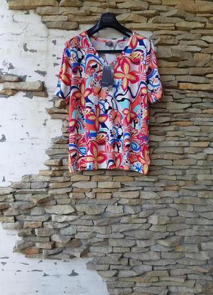 Яркий вискозный блузон  майка большого размера