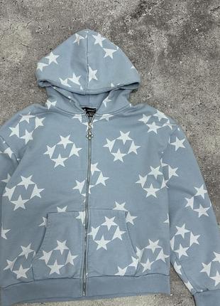 99based star print heavyweight oversize hoodie оверсайз плотное зип худи хэвивей 99бейсд3 фото