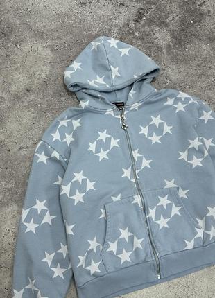 99based star print heavyweight oversize hoodie оверсайз плотное зип худи хэвивей 99бейсд4 фото