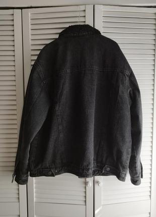 Мужская утепленная джинсовая куртка xxl/2xl, теплая куртка2 фото