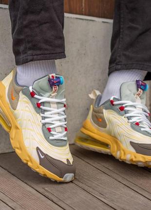 Мужские кроссовки nike air max 270 react x travis scott beige 40-41-42-43-44-459 фото