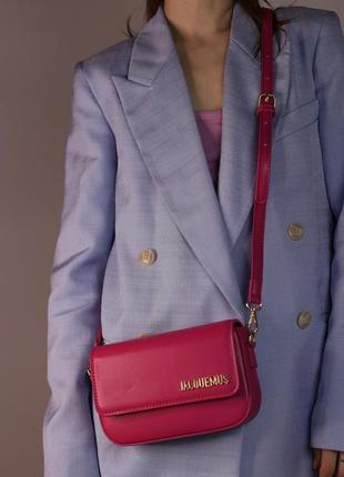 Женская сумка jacquemus fuxia, женская сумка, жакмюс цвет фуксия5 фото