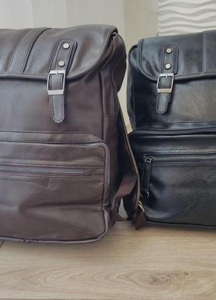 Рюкзак стильний міський, екошкіра преміум, чоловічі сумки рюкзаки1 фото
