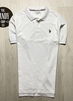 Мужское премиальное белое поло u.s. polo assn, размер 2xl