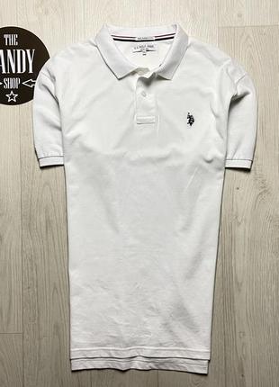 Чоловіче преміальне біле поло u.s. polo assn, розмір 2xl