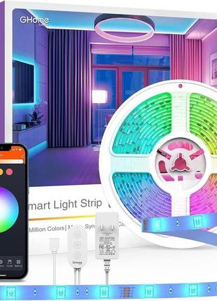 Оновлення ghome smart sl2 розумні світлодіодні стрічки, rgb-підсвічування довжиною 16,4 фута, сумісна з alexa