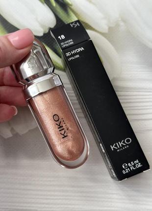 Блиск kiko milano 18, блиск кіко 18, 3d hydra lipgloss 186 фото