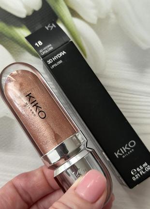 Блиск kiko milano 18, блиск кіко 18, 3d hydra lipgloss 185 фото