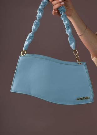 Женская сумка jacquemus la vague blue, женская сумка жакмюс голубого цвета3 фото