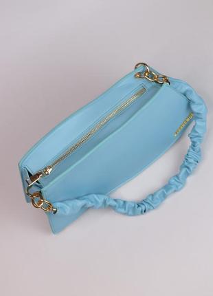 Женская сумка jacquemus la vague blue, женская сумка жакмюс голубого цвета5 фото