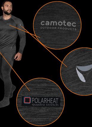 Термобілизна camotec polarheat qs pro 2.0 сірий меланж, тактична термобілизна, чоловіча термобілизна військова5 фото