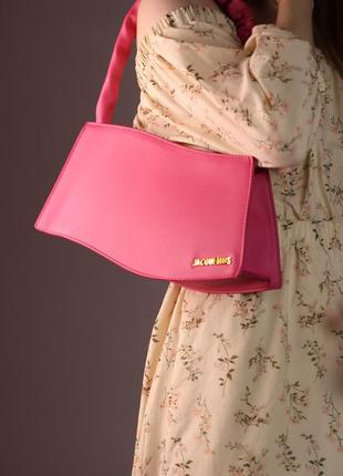 Женская сумка jacquemus la vague pink, женская сумка, жакмюс розового цвета5 фото
