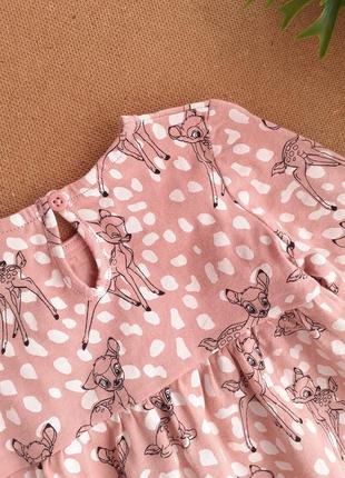 Коттоновое платье на девочку 9-12 месяцев бемби десней олента4 фото
