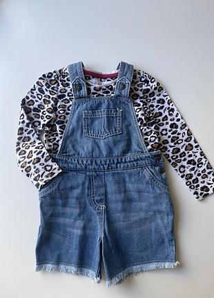 Джинсовый комбинезон next 3/4 р+трендовый реглан