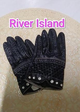 Нові шкіряні перчатки 7-7,5р river island1 фото
