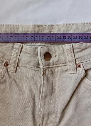 Бермуды/ шорты бежевого цвета от h&amp;m, стильные шорты с необработанным краем3 фото