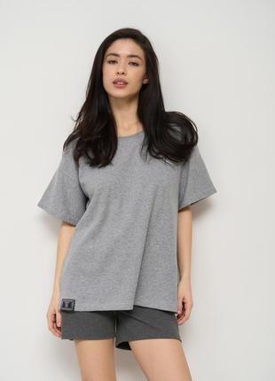 Комплект женский футболка с шортиками - в рубчик