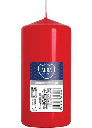 Свічка столова циліндр bispol aura candles sw50_100_030 червоний r_70