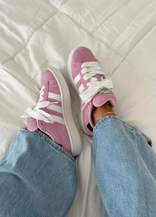 Кеды adidas campus pink2 фото