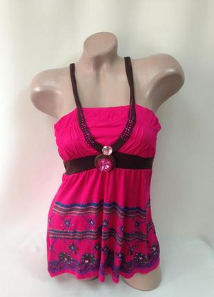 Дешево. красивый летний топ футболка. декор. новый, р. 42-48