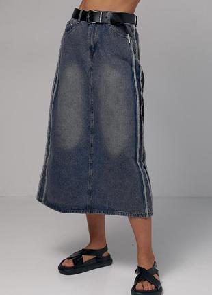 Джинсовая юбка с разрезом сзади, арт. 63082 фото