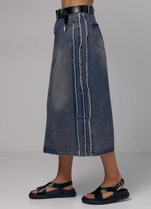 Джинсовая юбка с разрезом сзади, арт. 63086 фото