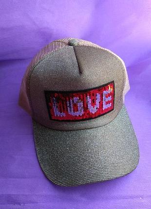 Нова гарна бейсболка з блиском і паєтками love